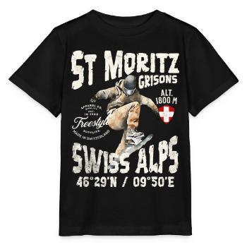 Skateboardeur alpin et montagnard suisse - T-shirt bio MINI CREATOR Stanley/Stella Enfant - noir - Devant - Mikhail (115cm)