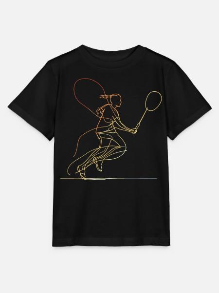 Badmintonspielerin Skizze - Stanley/Stella Kinder T-Shirt MINI CREATOR  - Schwarz