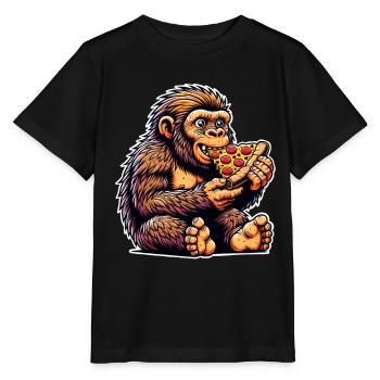 Neanderthal pizza - Stanley/Stella MINI CREATOR Kids’ T-Shirt - black - Front - Mikhail (115cm)