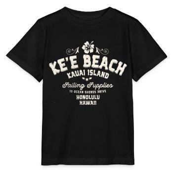 Titre Tendance Affichage K'ee Beach Hawaii - T-shirt bio MINI CREATOR Stanley/Stella Enfant - noir - Devant - Mikhail (115cm)