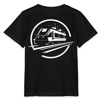 Graphismes de train - T-shirt bio MINI CREATOR Stanley/Stella Enfant - noir - Devant - Mikhail (115cm)
