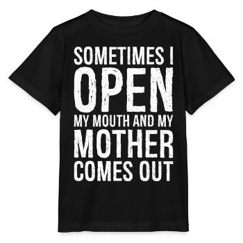 sometimes I open my mouth - Stanley/Stella Kinder T-Shirt MINI CREATOR  - Schwarz - Vorne - Mikhail (115cm)