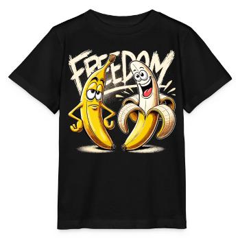 Cadeau banane liberté - T-shirt bio MINI CREATOR Stanley/Stella Enfant - noir - Devant - Mikhail (115cm)