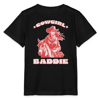 Méchant de l’Ouest à cheval - T-shirt bio MINI CREATOR Stanley/Stella Enfant - noir - Devant - Mikhail (115cm)