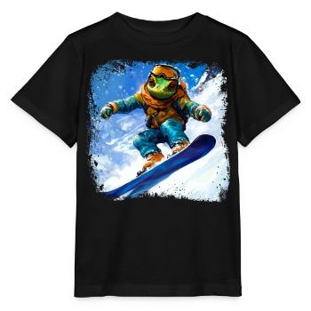 Snowboard Caméléon - T-shirt bio MINI CREATOR Stanley/Stella Enfant - noir - Devant - Mikhail (115cm)