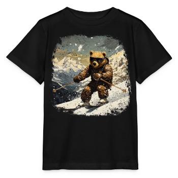 Ski d’ours - T-shirt bio MINI CREATOR Stanley/Stella Enfant - noir - Devant - Mikhail (115cm)