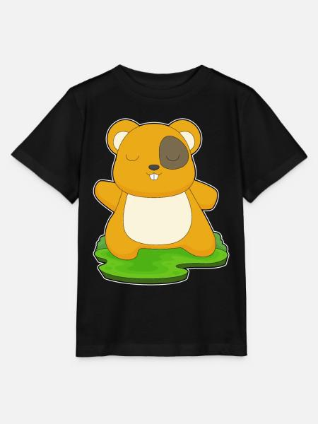 Hamster Yoga Fitness Gymnastik - Stanley/Stella Kinder T-Shirt MINI CREATOR - Schwarz