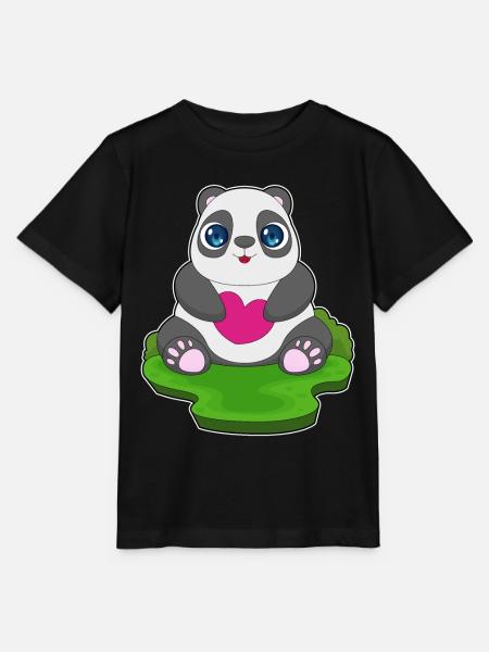 Panda Herz - Stanley/Stella Kinder T-Shirt MINI CREATOR  - Schwarz