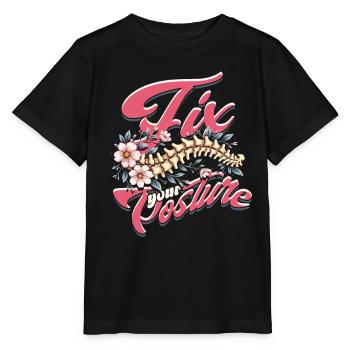 Chiropractor Physical Therapist Fix Your Posture - Stanley/Stella MINI CREATOR Kids’ T-Shirt - black - Front - Mikhail (115cm)