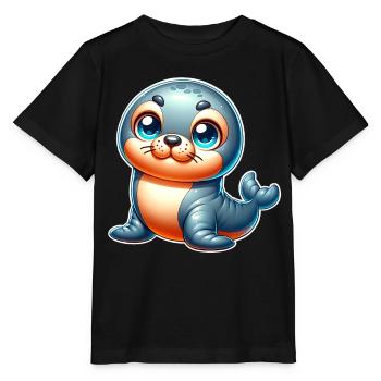 Seal seal - Stanley/Stella MINI CREATOR Kids’ T-Shirt - black - Front - Mikhail (115cm)