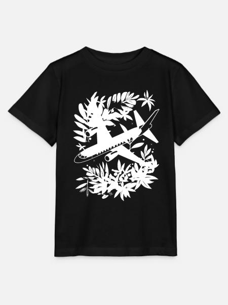 Flugzeug Comic Stil - Stanley/Stella Kinder T-Shirt MINI CREATOR - Schwarz
