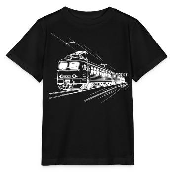Railway Drawing - Stanley/Stella MINI CREATOR Kids’ T-Shirt - black - Front - Mikhail (115cm)
