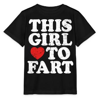 Vintage This Girl Loves To Fart farting Sayings - Stanley/Stella MINI CREATOR Kids’ T-Shirt - black - Front - Mikhail (115cm)