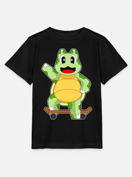 Schildkröte Skater Skateboard - Stanley/Stella Kinder T-Shirt MINI CREATOR - Schwarz