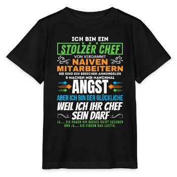stolzer Chef von verdammt naiven Mitarbeitern - Stanley/Stella Kinder T-Shirt MINI CREATOR  - Schwarz - Vorne - Mikhail (115cm)