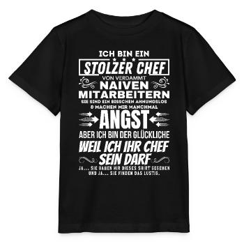 stolzer Chef von verdammt naiven Mitarbeitern - Stanley/Stella Kinder T-Shirt MINI CREATOR  - Schwarz - Vorne - Mikhail (115cm)