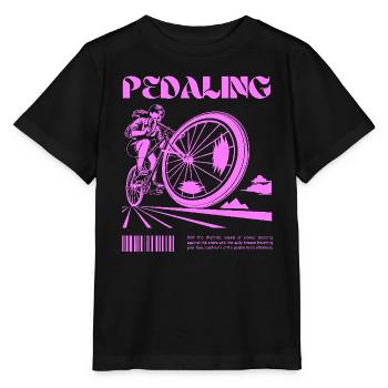 Pedaling Power – Freedom on Two Wheels - Stanley/Stella MINI CREATOR Kids’ T-Shirt - black - Front - Mikhail (115cm)