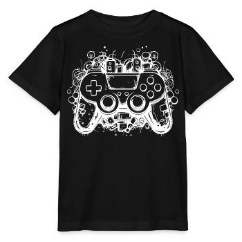 Manettes de jeu - T-shirt bio MINI CREATOR Stanley/Stella Enfant - noir - Devant - Mikhail (115cm)