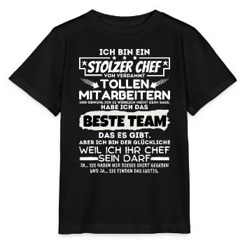 stolzer Chef von verdammt naiven Mitarbeitern - Stanley/Stella Kinder T-Shirt MINI CREATOR  - Schwarz - Vorne - Mikhail (115cm)