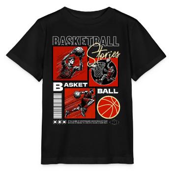 Basket-ball Joueurs de basket-ball - T-shirt bio MINI CREATOR Stanley/Stella Enfant - noir - Devant - Mikhail (115cm)
