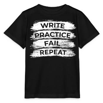 Writing Practice Fail Repeat - Stanley/Stella MINI CREATOR Kids’ T-Shirt - black - Front - Mikhail (115cm)