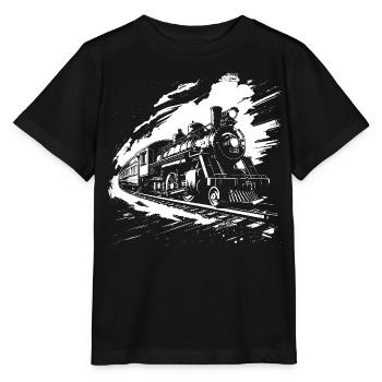 Railway Drawing - Stanley/Stella MINI CREATOR Kids’ T-Shirt - black - Front - Mikhail (115cm)