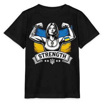Stärke starke Frau Ukrainerin Geschenk - Stanley/Stella Kinder T-Shirt MINI CREATOR  - Schwarz - Vorne - Mikhail (115cm)