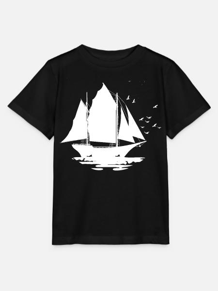 Segelschiff Skizze - Stanley/Stella Kinder T-Shirt MINI CREATOR - Schwarz
