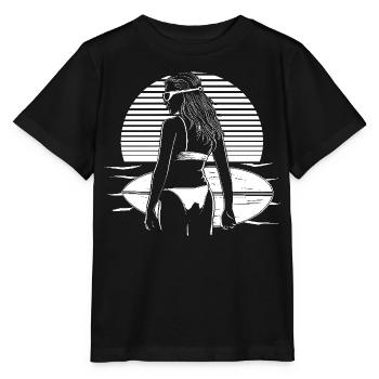 Weiblicher Surfer - Stanley/Stella Kinder T-Shirt MINI CREATOR  - Schwarz - Vorne - Mikhail (115cm)