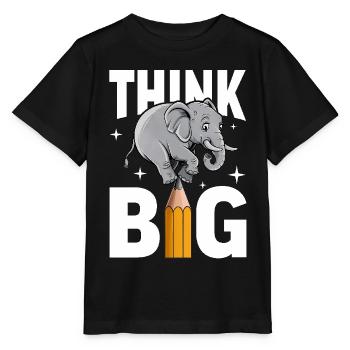 Think Big Elephant Thinkers, Dreamers and Visionaries - Stanley/Stella MINI CREATOR Kids’ T-Shirt - black - Front - Mikhail (115cm)
