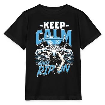 Saut De Tremplin Restez Calme Et Déchirez - T-shirt bio MINI CREATOR Stanley/Stella Enfant - noir - Devant - Mikhail (115cm)