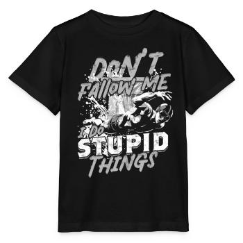 Plongée au tremplin Ne me suivez pas - T-shirt bio MINI CREATOR Stanley/Stella Enfant - noir - Devant - Mikhail (115cm)