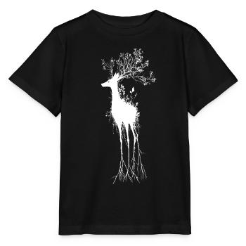 Envahi par la végétation Racines Cerf Gothique Dark Fantasy Nature - T-shirt bio MINI CREATOR Stanley/Stella Enfant - noir - Devant - Mikhail (115cm)