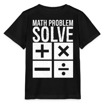 math problem solve - Stanley/Stella MINI CREATOR Kids’ T-Shirt - black - Front - Mikhail (115cm)