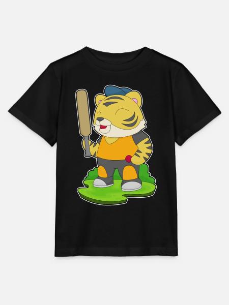 Tiger Cricket Cricketschläger - Stanley/Stella Kinder T-Shirt MINI CREATOR - Schwarz