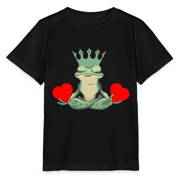 Valentine Frog Frogs Heart Toad King - Stanley/Stella MINI CREATOR Kids’ T-Shirt - black - Front - Mikhail (115cm)