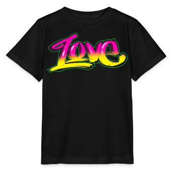 Graffiti Love - design streetstyle - T-shirt bio MINI CREATOR Stanley/Stella Enfant - noir - Devant - Mikhail (115cm)