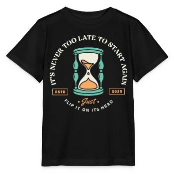 Neustart – Sanduhr der zweiten Chancen - Stanley/Stella Kinder T-Shirt MINI CREATOR  - Schwarz - Vorne - Mikhail (115cm)