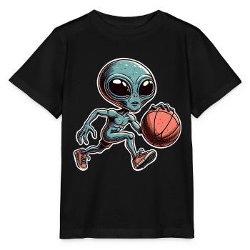 Alien Basketball Dunking - Stanley/Stella MINI CREATOR Kids’ T-Shirt - black - Front - Mikhail (115cm)