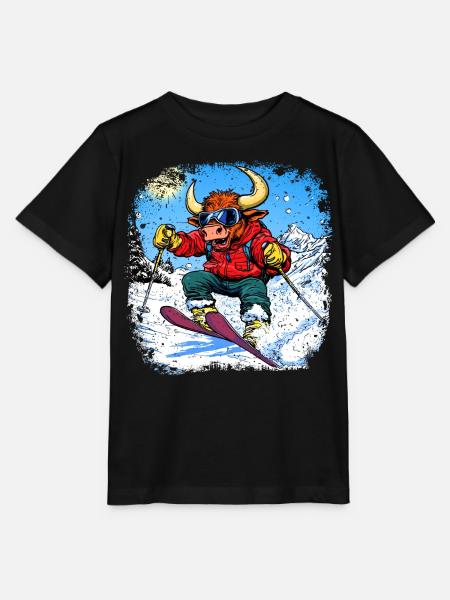 Ski Stier - Stanley/Stella Kinder T-Shirt MINI CREATOR  - Schwarz