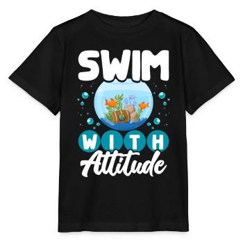 Aquarium aquatique - T-shirt bio MINI CREATOR Stanley/Stella Enfant - noir - Devant - Mikhail (115cm)