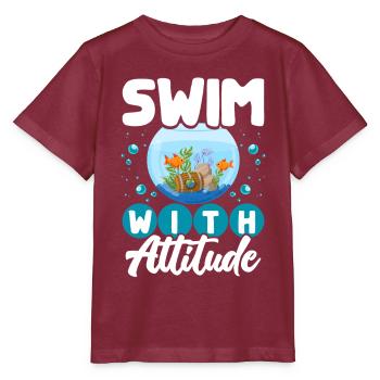 Aquarium Aquatics - Stanley/Stella MINI CREATOR Kids’ T-Shirt - burgundy - Front - Kain (125cm)