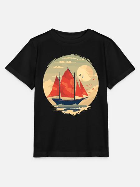 Segelschiff Porträt - Stanley/Stella Kinder T-Shirt MINI CREATOR - Schwarz