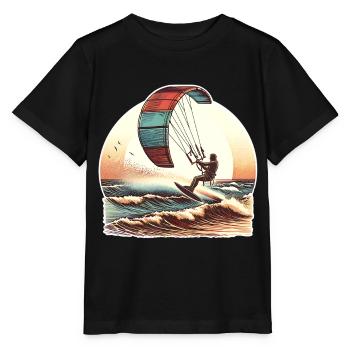 Kitesurf Kitesurfer Kiteboard - Stanley/Stella Kinder T-Shirt MINI CREATOR  - Schwarz - Vorne - Mikhail (115cm)
