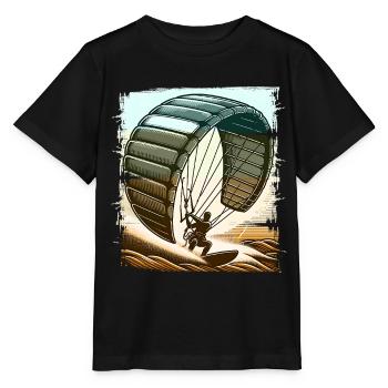 Kitesurf Kitesurfer Kiteboard - T-shirt bio MINI CREATOR Stanley/Stella Enfant - noir - Devant - Mikhail (115cm)