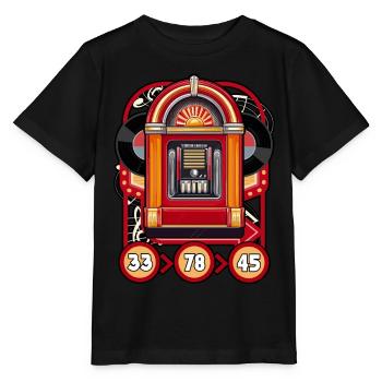 Jukebox Collector 33 78 45 - T-shirt bio MINI CREATOR Stanley/Stella Enfant - noir - Devant - Mikhail (115cm)