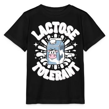 Lactose tolerant Milk lovers Lactose tolerance - Stanley/Stella MINI CREATOR Kids’ T-Shirt - black - Front - Mikhail (115cm)