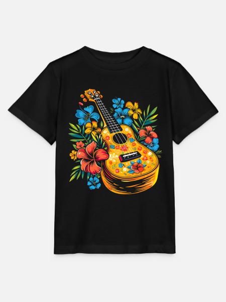 Ukulele Cartoon-Stil - Stanley/Stella Kinder T-Shirt MINI CREATOR - Schwarz