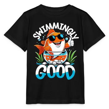 Aquarium aquatique - T-shirt bio MINI CREATOR Stanley/Stella Enfant - noir - Devant - Mikhail (115cm)