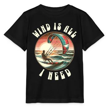 Kitesurf Kitesurfer Kiteboard - Stanley/Stella Kinder T-Shirt MINI CREATOR  - Schwarz - Vorne - Mikhail (115cm)
